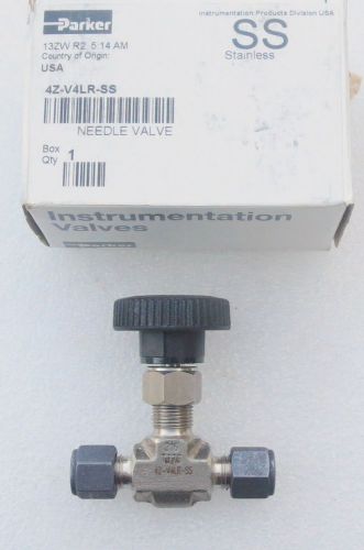 Parker 1/4&#034;  stainless steel needle valve 4z-v4lr-ss  several available new for sale