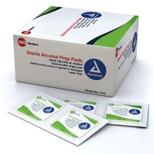 Dynarex sterile alcohol prep pads, box of 200, mpn 1113 for sale