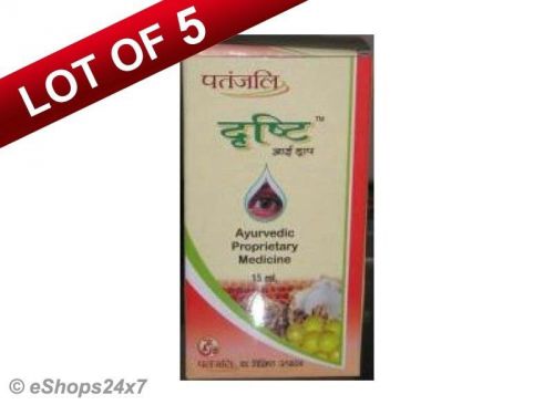 Pack of 5 Divya Drishti Eye Drops New For Eye / Cataract Care Swami Ramdeva??s