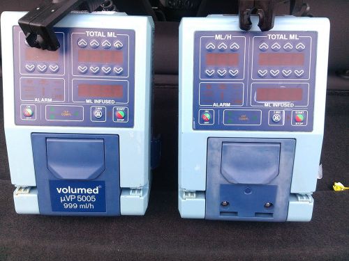 VOLUMED mUP 5005 LARGE VOLUME 999MLHR INFUSION PUMP WITH SENSOR LOT OF 2