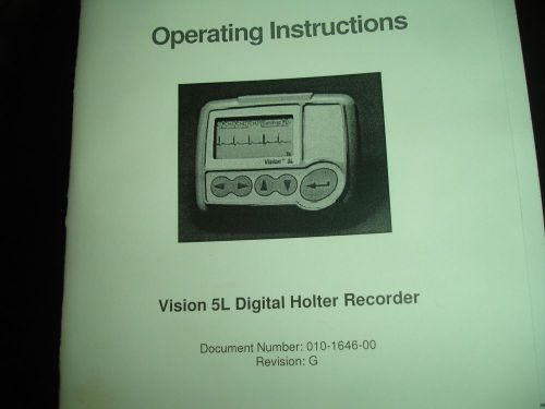 BURDICK VISION 5L HOLTER RECORDER EKG Instruction Operating Manual Guide book