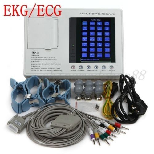 7-inch Color LCD 3-CH Digital ECG/ EKG machine 12 Lead with interpretation