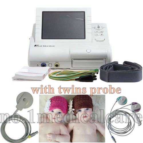Ce 24 hours real-time fhr toco fetal monitor, bulid in printer + twins probe for sale