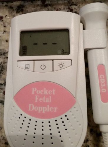 Sonoline B Pocket Fetal Doppler (Pink) Backlight LCD Display 3mhz