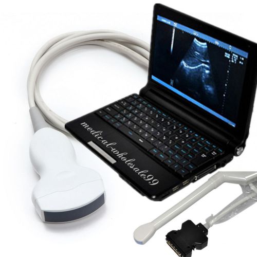 3D Laptop Ultrasound Scanner / Machine + Convex Probe + Transvaginal Transducer