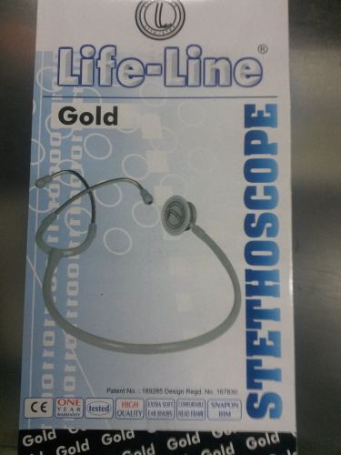 Stethoscope lifeline gold iso certified high quality extra soft knobs for sale
