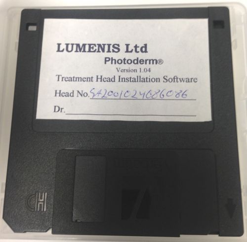 Lumemis Photoderm Treatment Head Installation Software Version 1.04 Floppy Disc