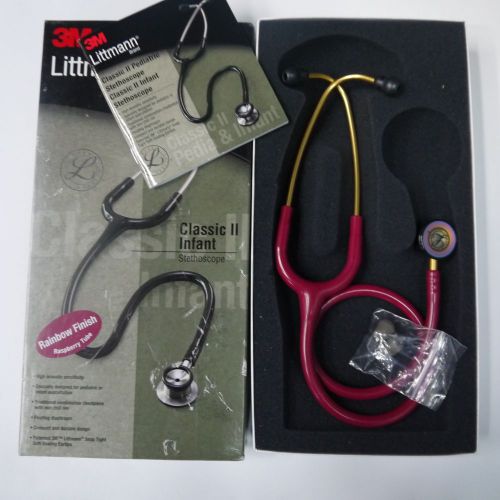 3M Littmann Classic II Infant Stethoscope, Rainbow-finish Chestpiece, Raspberry