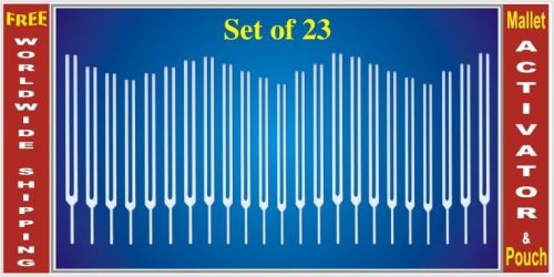 Chakra planetary sharp - 23 tuning forks complete scale w activator &amp; pouch for sale