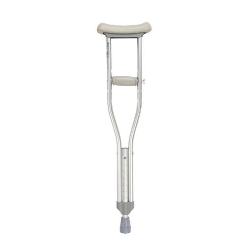 Drive Medical Aluminum Crutch - Underarm Pad &amp; Handgrip, Gray, Pediatric
