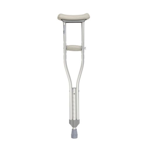 Drive Medical Aluminum Crutch - Underarm Pad &amp; Handgrip, Gray, Pediatric