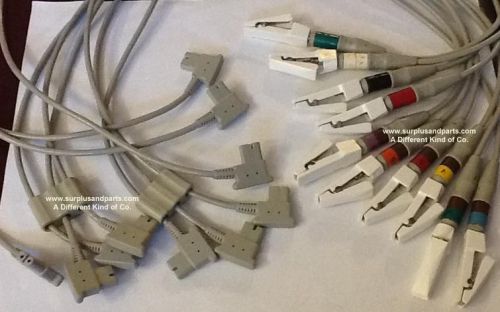 PHILIPS ECG EKG CABLE LEAD WIRE 10 pin AAMI LEAD SET