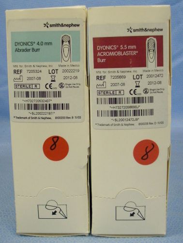 2 Boxes /6ea Smith &amp; Nephew Dyonics Surgical Burrs - 2 Types