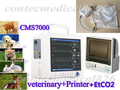 Veterinary CMS7000+ETCO2+Printer ICU Patient Monitor ECG NIBP SPO2 TEMP RESP PR