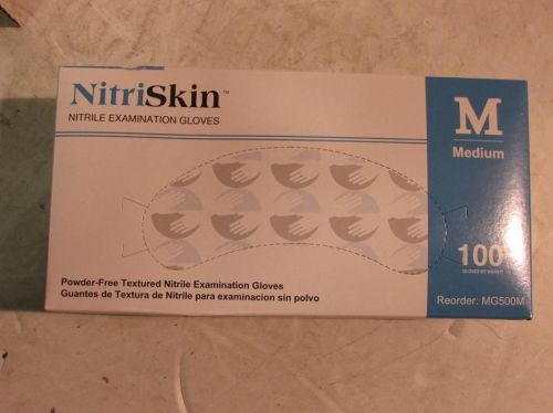Lot of (10) NitriSkin Nitrile Exam Gloves MG500 Medium Blue 100PK