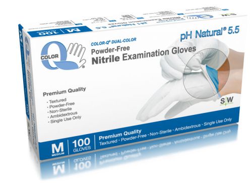2-Color White&amp;Blue pH5.5 Disposable Nitrile Latex-free 100 Gloves ALL SIZES