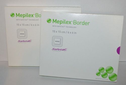 Qty/10 New Mepilex Border Self-Adhesive 6&#034; x 6&#034; Foam Wound Dressing REF# 295400