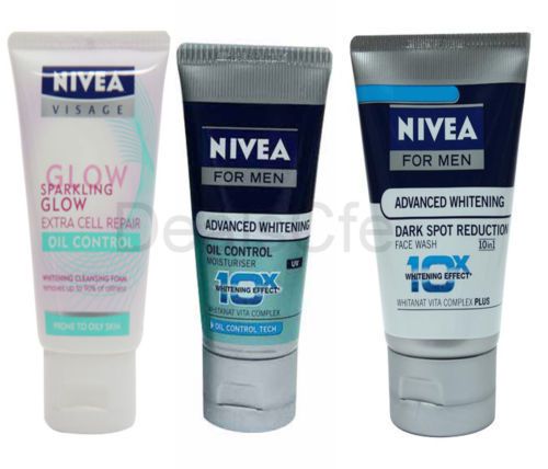 Nivea face care combo (oil control face wash, whitening face wash, moisturiser for sale