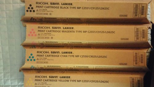 Ricoh Lanier Print 4 Cartridges Type MP C2551 841586 Black Cyan Yellow Magenta