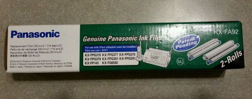BRAND NEW GENUINE PANASONIC KX-FA92 FAX INK FILM 2-ROLLS