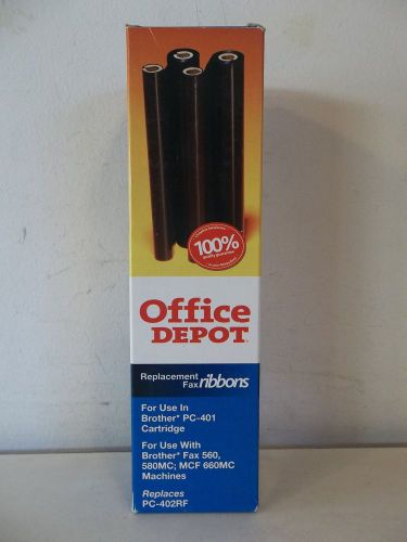 OFFICE DEPOT BLACK REPLACEMENT FAX RIBBONS BROTHER* PC-401 CARTRIDGE; 560/580MC+