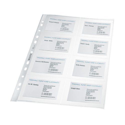 Leitz Business Card Pocket Multipunched Capacity 16 Cards A4 Clear Ref 47583003