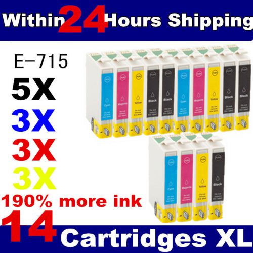 14 compatible xl ink cartridges for epson stylus inkjet printers for sale