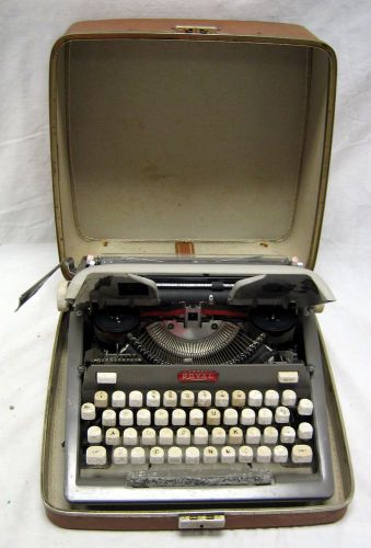 Antique Vintage Royal Portable Typewriter with Orange/Brown Case