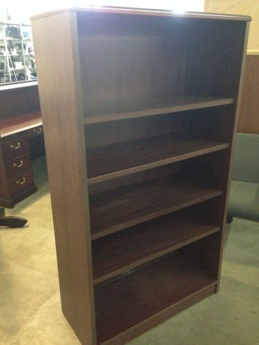 Heavy duty bookcase in mahogany color laminate for sale