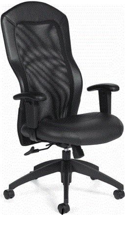 Airflow Luxhide Leather Office Chair with Mesh Backrest by Offices to Go