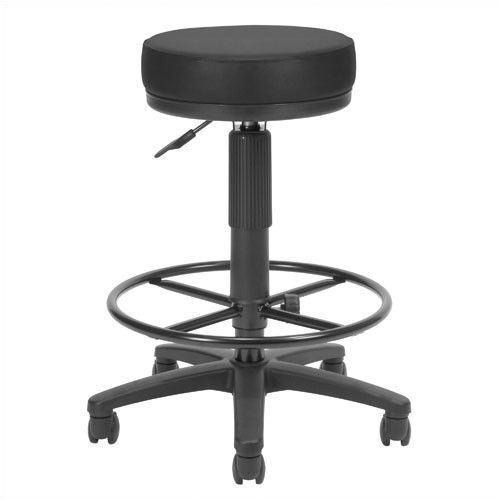 Ofm height adjustable drafting stool with casters black fabric included for sale