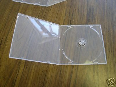 200 new clear 5.2mm slim poly cd/dvd cases w/sleeve hm4 for sale