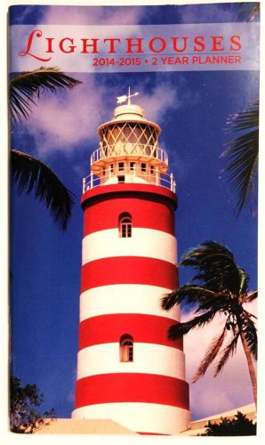 2 Year Planner Calendar Organizer 2014 - 2015 LIGHTHOUSES Purse Pocket NEW 24 mo