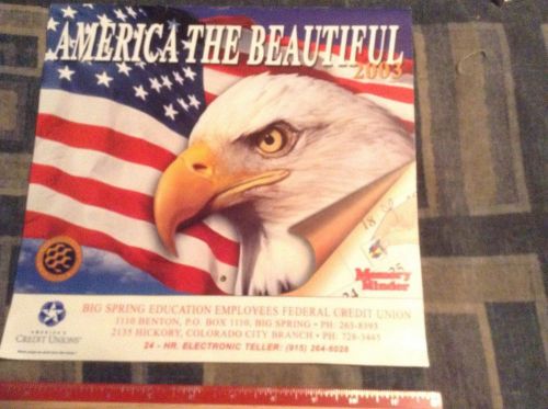 2003 AMERICA THE BEAUTIFUL WALL CALENDAR Memory Minder Patriotic Pictures RARE