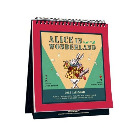 2015 alice in wonderland illustration desk standing monthly calendar for sale