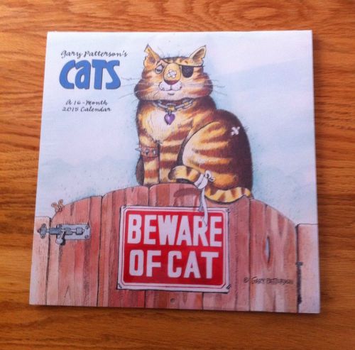Gary Pattersons CATS 2015 Wall Calendar Funny Beware of Cat FREE SHIP Sealed Pkg