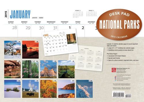 National parks 2015 desk pad calendar - 11x17 - new  2015 for sale