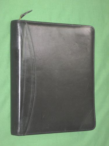Monarch ~1.25&#034;~ real leather 8.5x11 franklin covey planner zipper binder 7036 for sale