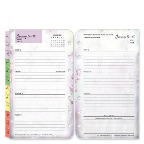 2015 Franklin Covey Blooms Weekly Planner Refill