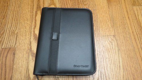CLASSIC Black Sim Leather Planner | Day-Timer Planner (Binder) | 1&#034; Rings EUC