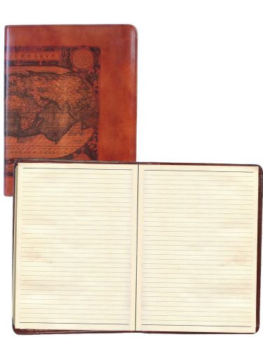 Scully 1046R World Print Embossed On Leather Manuscript Book