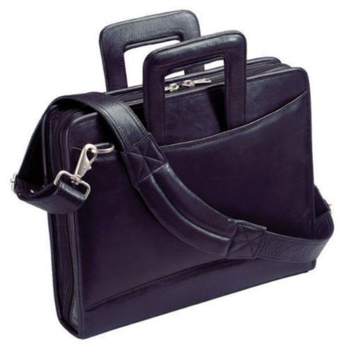 Winn Napa Leather 3 Ring Portfolio Briefcase - Black 2427R