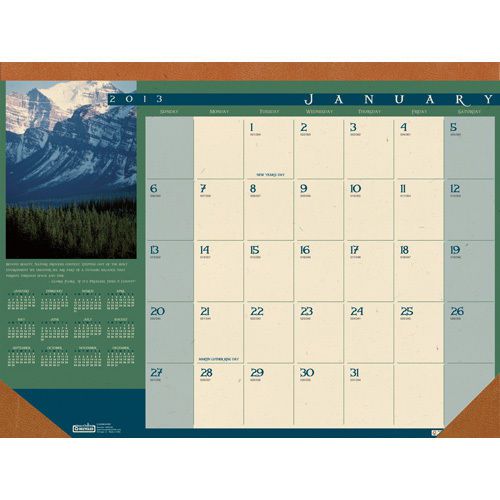 House Of Doolittle Landscapes Monthly Desk Pad Calendar, Nonrefillable, 22 x