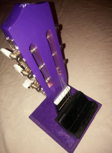 Recycled Purple Guitar Headstock Card Holder