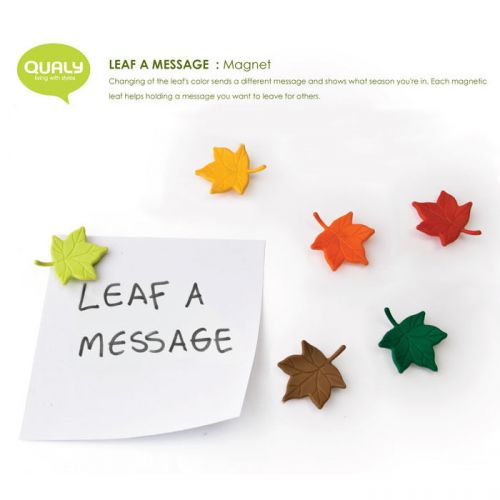 QUALY Living Styles Houseware Magnetic Holder Leaf a Message Magnet (6pcs)