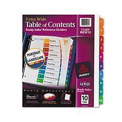 Avery Dennison Ave-11165 Table Of Contents Index Divider - 10 X Tab