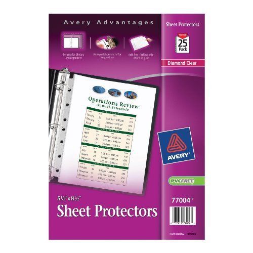 Avery mini heavyweight sheet protectors, 5.5 x 8.5 inches, pack of 25 (77004) for sale
