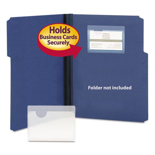Self-Adhesive Poly Pockets, Top Load, 4 1/16&#034;w x 3&#034;h, Clear 100/Box