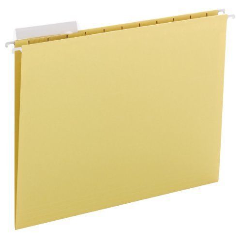 Smead 64025 Yellow Hanging File Folders - Letter - 8.50&#034; X 11&#034; - 1/3 Tab Cut -