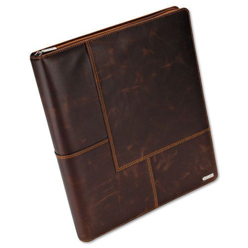 Explorer leather organizer business card book, 240-card cap., 11 x 13 1/2, brown for sale